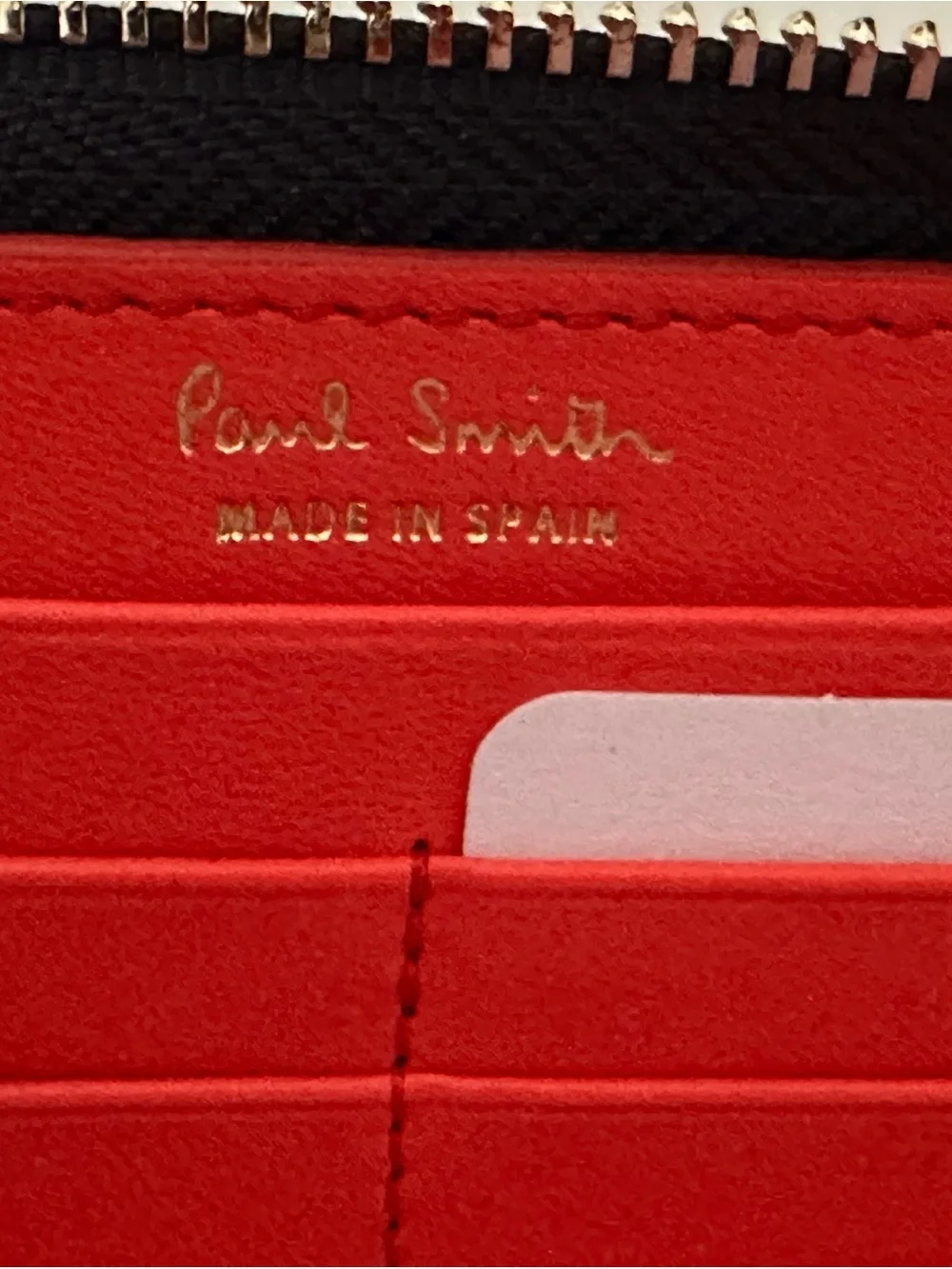 Paul Smith Multicolor Wave Zip Card Holder - Pink, Red, Yellow, Blue, Brown